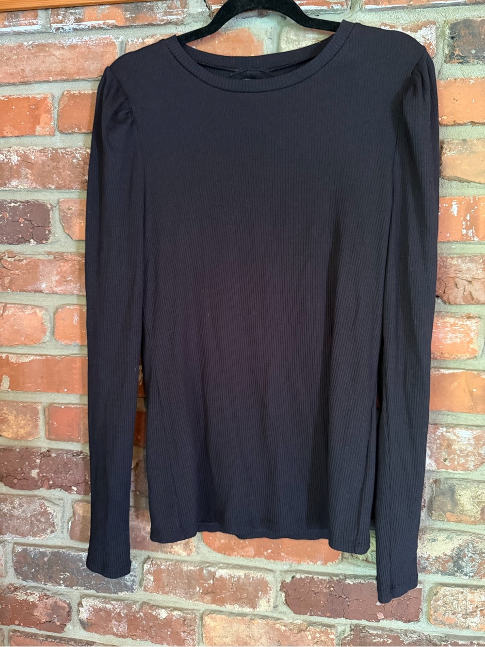 GAP Black Ribbed Long-Sleeve Tee